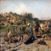 5. Савицкий К.А. Ремонтные работы, на железной дороге. 1874 год.