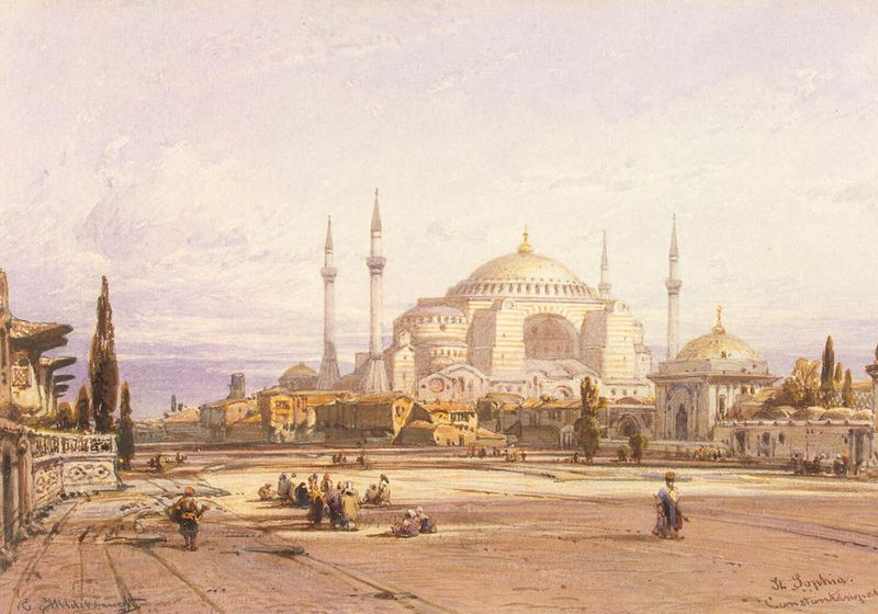 10. Эдуард Хильдебрандт. Вид на собор Свой Софии в Константинополе