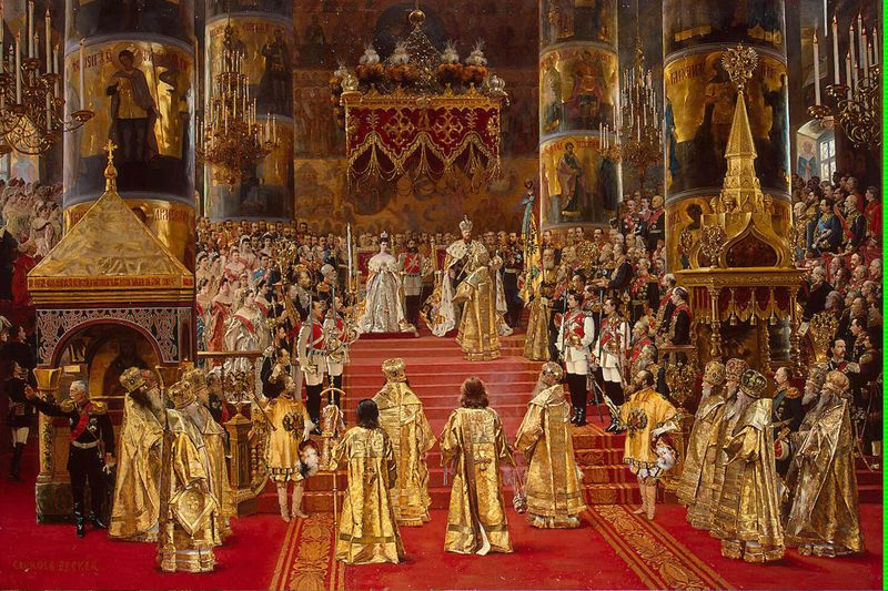 2. Жорж Беккер. Коронация Александра III в Успенском соборе Московского Кремля