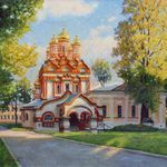 Палаты Аверкия Кириллова и церковь Николы на Берсеневской набережной. Картина современного художника