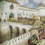 3.  А.М. Васнецов. Книжные лавочки на Спасском мосту в XVII веке