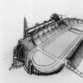 3 Международный Красный стадион. Проект Н.А. Ладовского (при участии В.Ф. Кринского). 1925-1926 годы